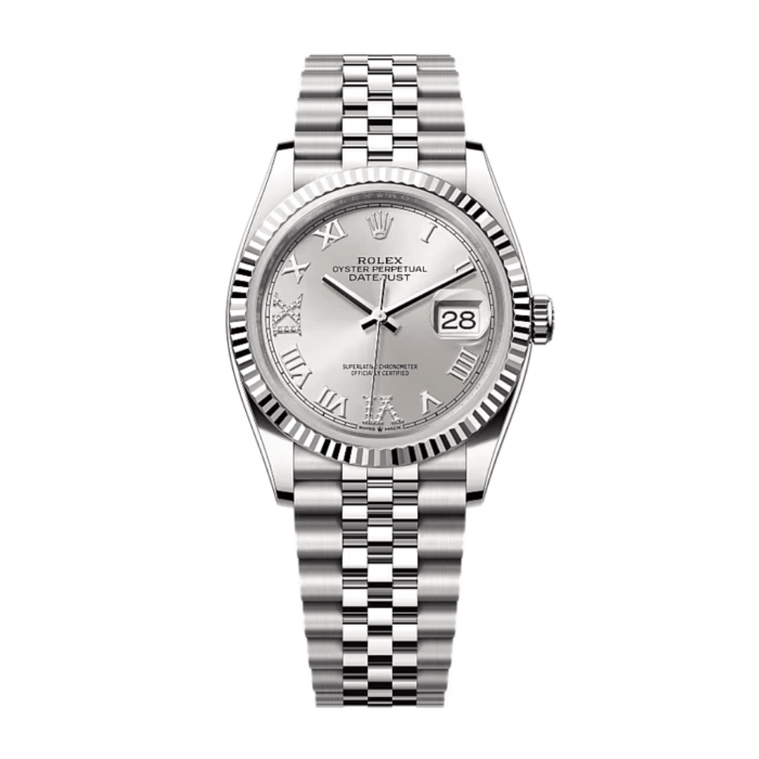 Rolex Datejust Silver Roman Dial Replica - Image 1